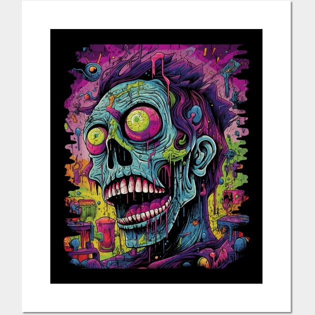 Psychedelic Zombie Chaos Wall Art by vladocar